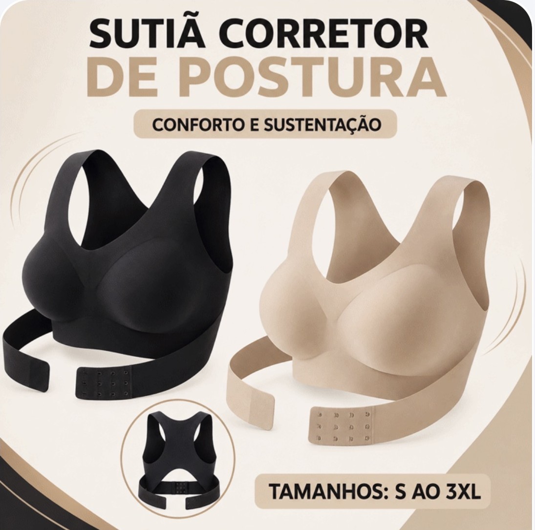 Sutiã Corretor de Postura com Suporte Ajustável
